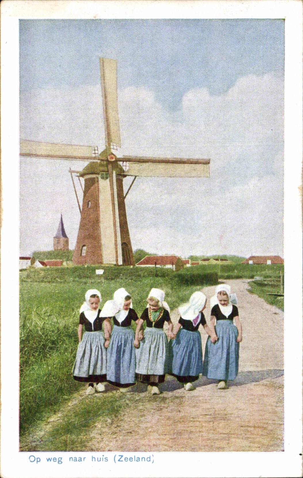 Nederland - Holland - Pays Bas - Folklore - Enfants - meid - Kind - windmill - moulin - windmolen CPA 