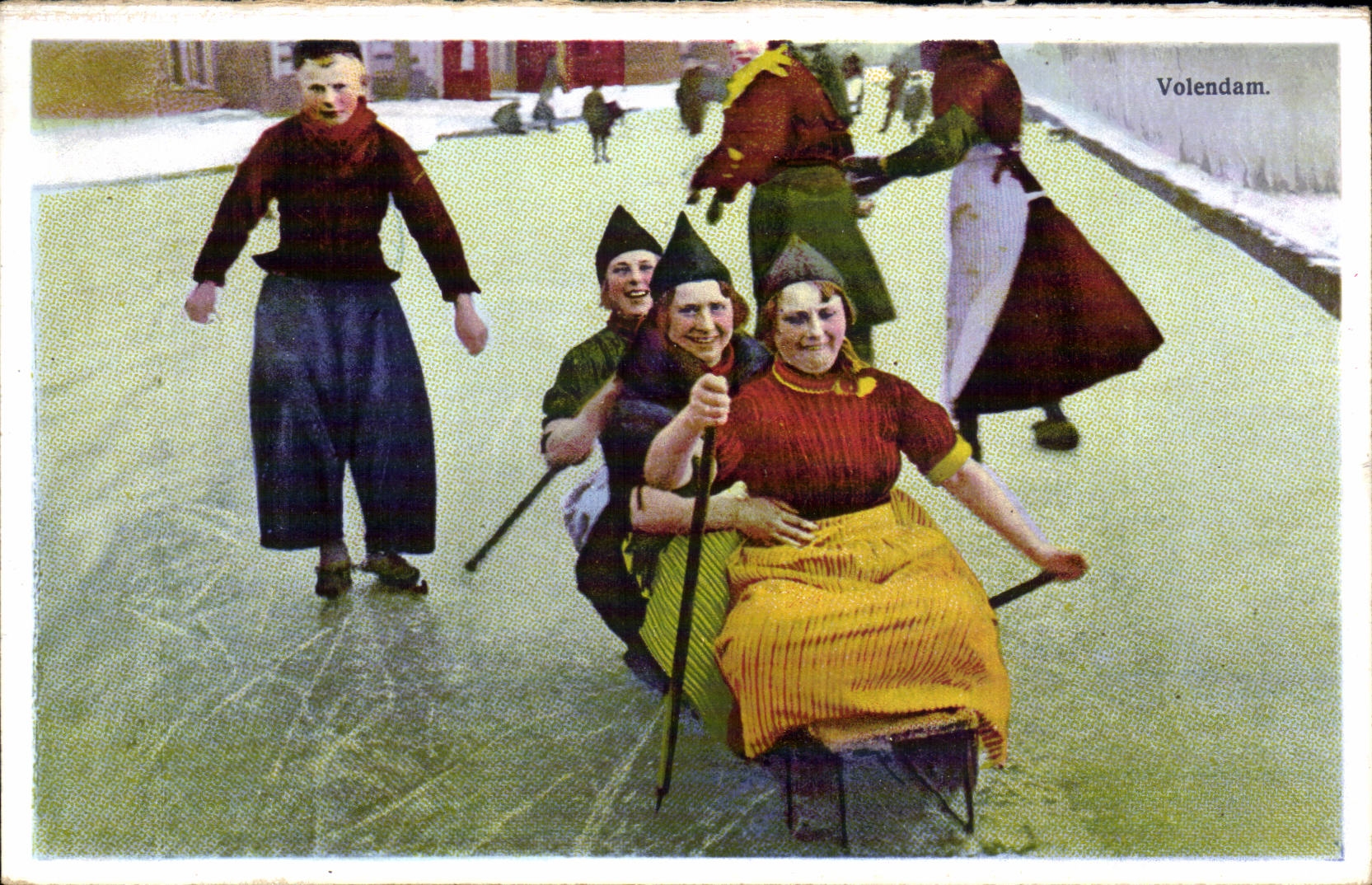 Nederland - Holland - Pays Bas - sport d'hiver - kind - Luge jonge- meid - slede CPA 