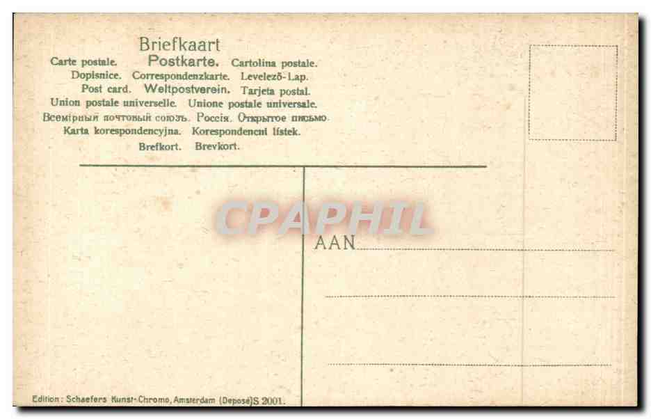 Nederland - Holland - Pays Bas - kind - jonge- meid - Folklore - Costumes - CPA  — Rückseite