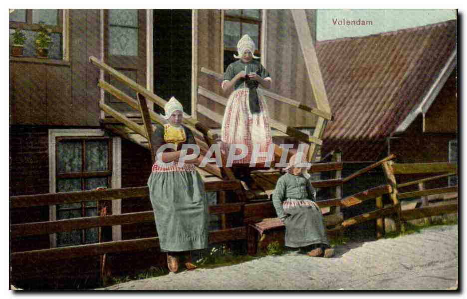 Nederland - Holland - Pays Bas - Volendam - kind - meid - Folklore - Costumes - CPA 