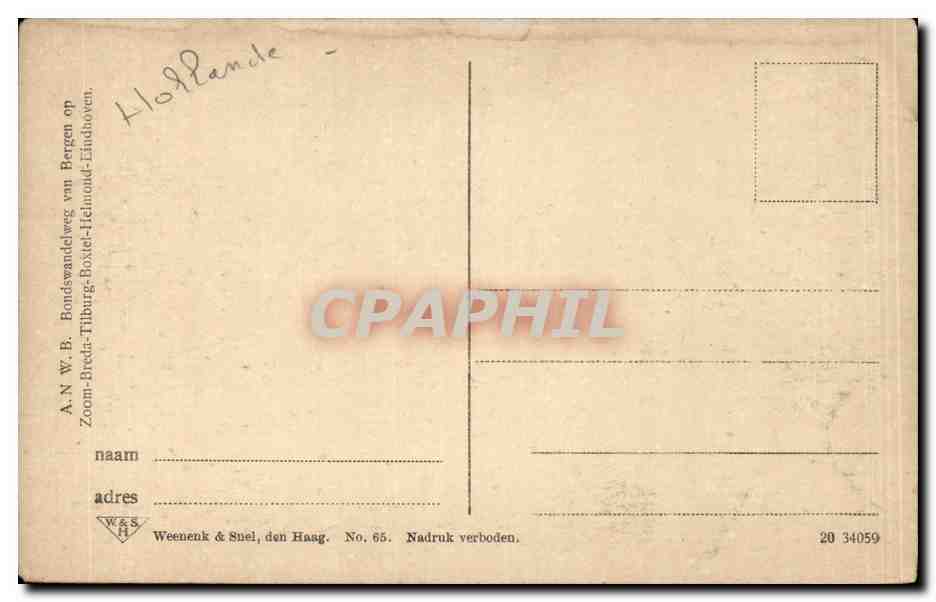 Nederland - Holland - Pays Bas - Tilburg - Heuvel - CPA  — Rückseite