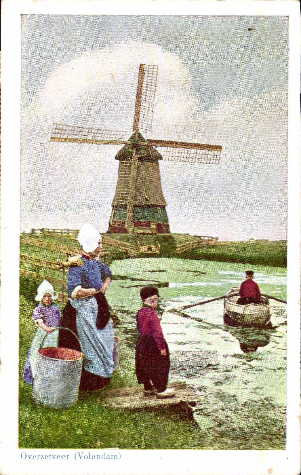 CPA Pays Bas Overzetveer Volendam Moulin windmill