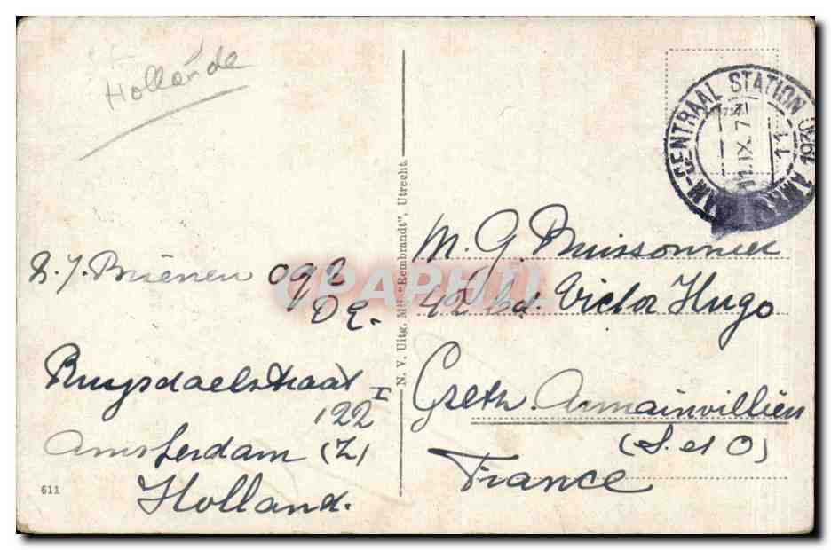 CPA Pays Bas Amsterdam American Hotel — Back