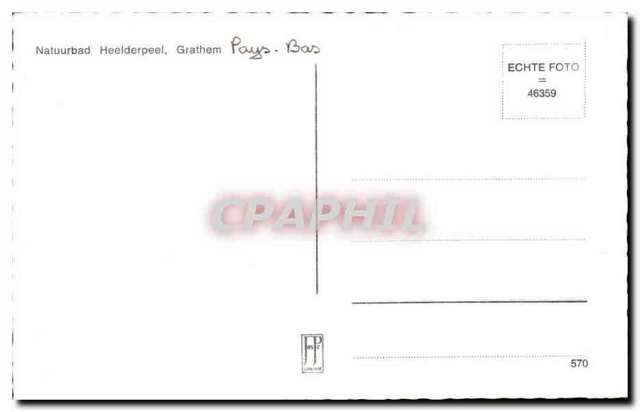 CPA Pays Bas Groeten uit Heelderpeel — Rückseite