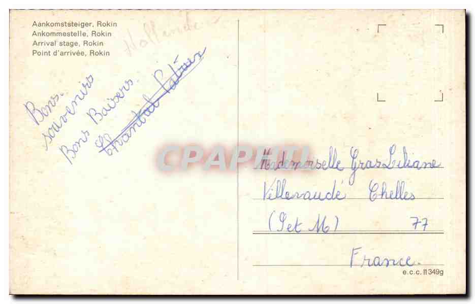 Nederland - Holland - Pays Bas - Rokin - Arrival Stage - CPA  — Rückseite