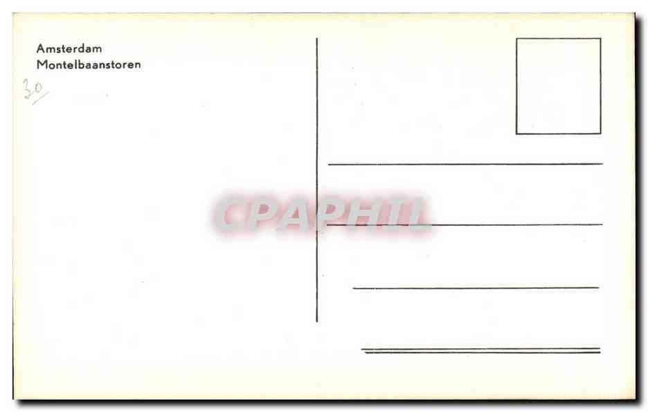 Nederland - Holland - Pays Bas - Amsterdam - Montelbaanstoren - - CPA  — Rückseite