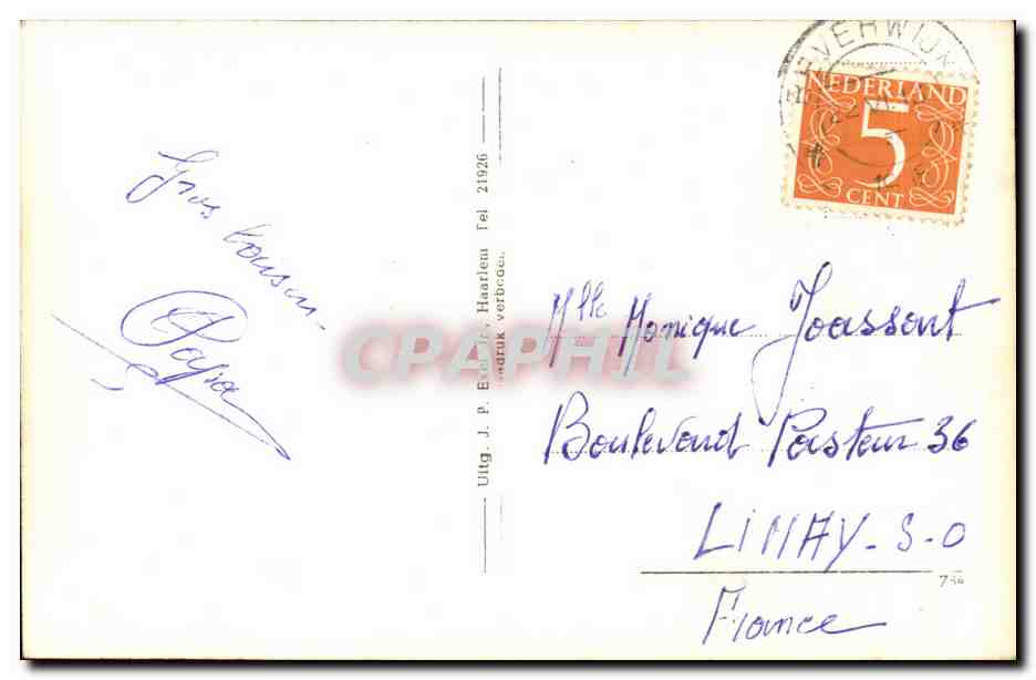 Nederland - Holland - Pays Bas - Haarlem - Krulsweg - CPA  — Rückseite
