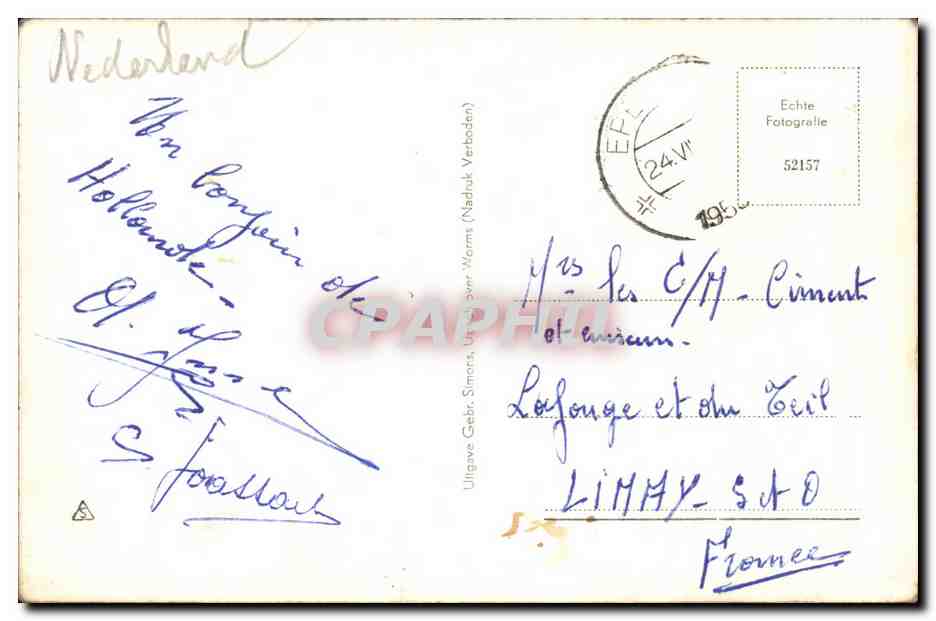 Nederland - Holland - Pays Bas - Epen - Hotel Ons Krijtland - CPA  — Rückseite