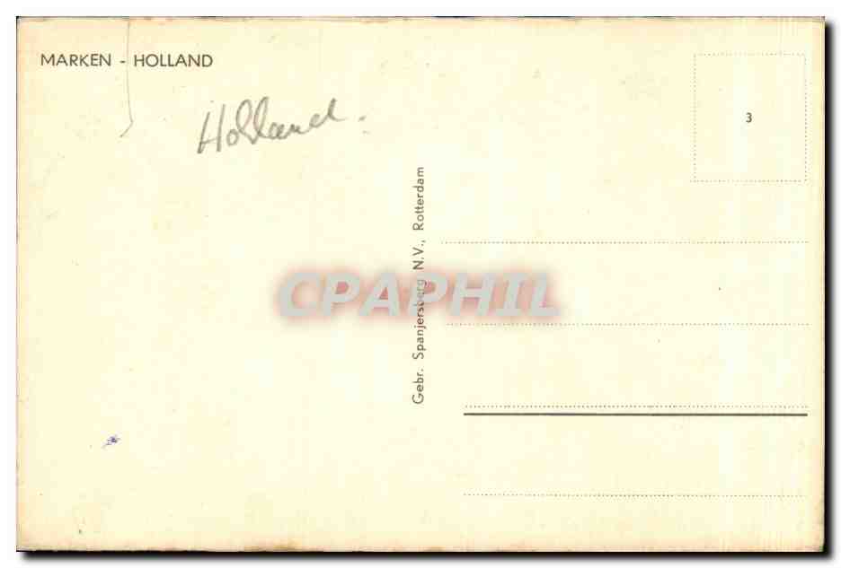 Nederland - Holland - Pays Bas - Marken - Folklore - Costumes - Meid - CPA  — Rückseite