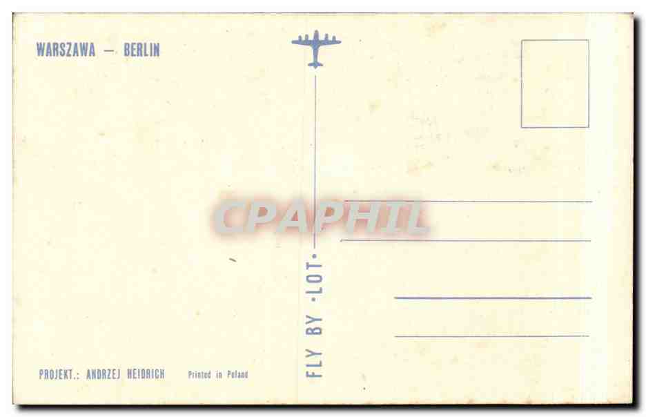 CPA Pologne Poland Polskie Linie Lotnicze Lot Polish airlines Aviation Warszawa Berlin Varsovie DDR — Rückseite