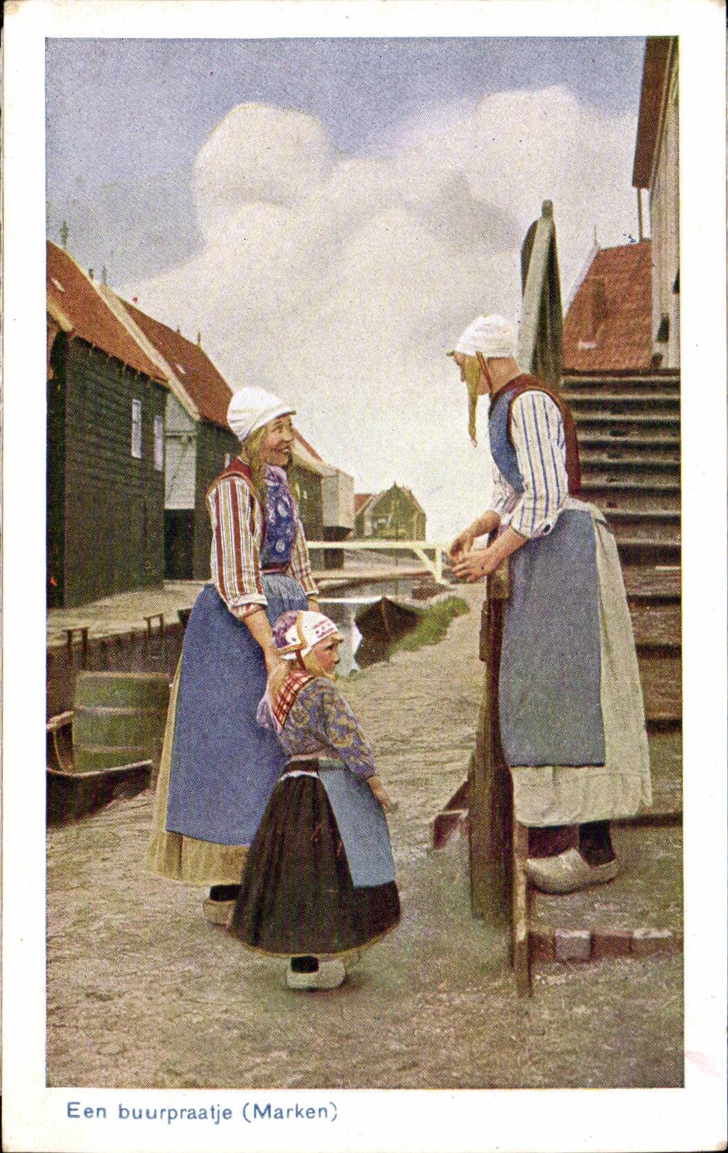 CPA Pays Bas een buurpraatje Marken Folklore Costume