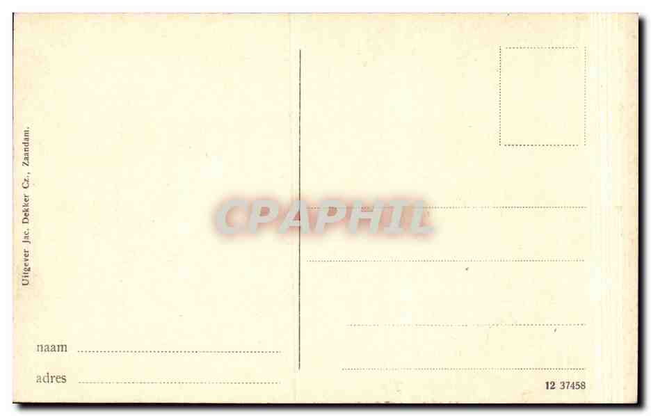 CPA Pays Bas Zaandam Czaar Paterhuisje — Rückseite