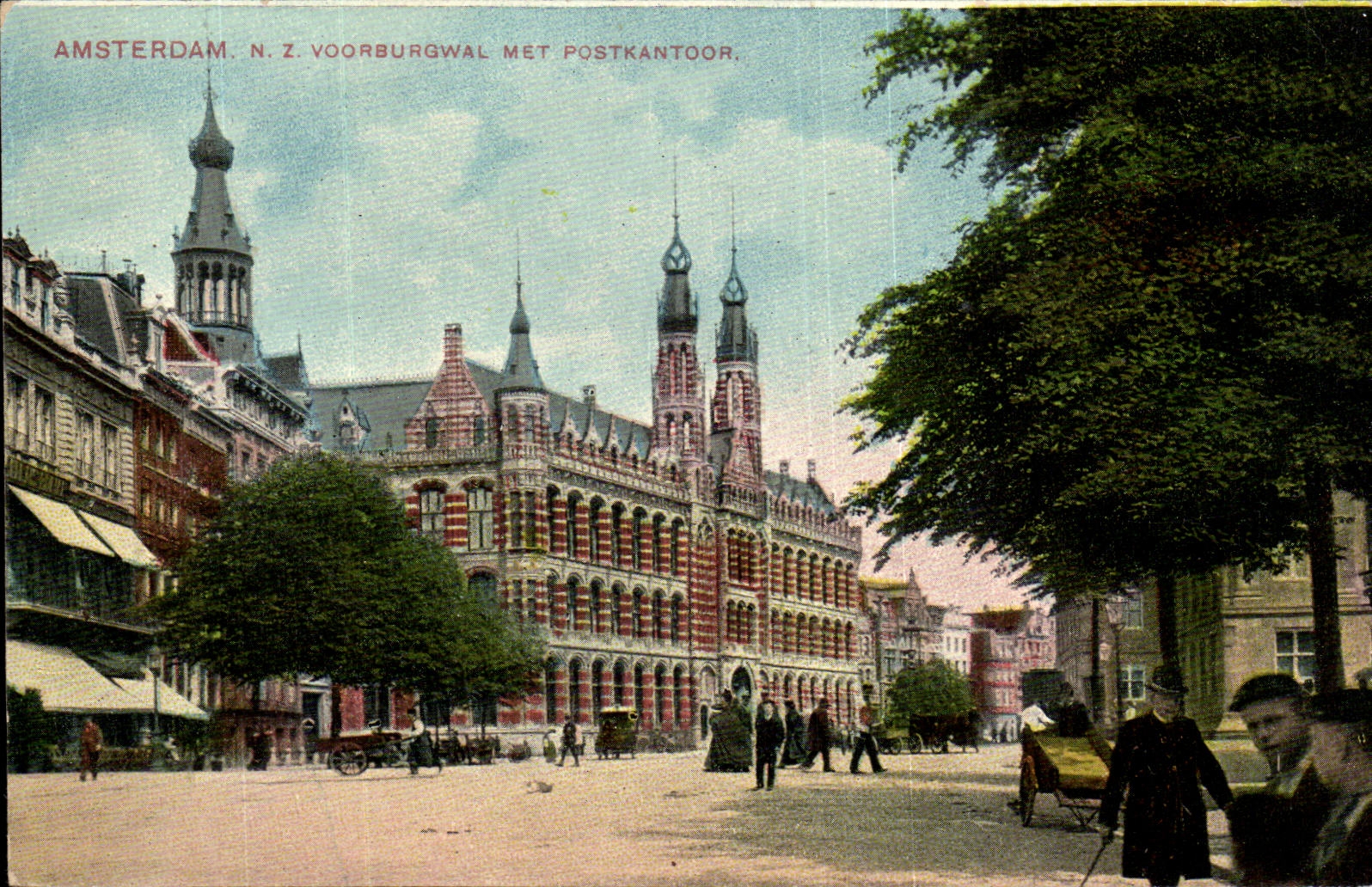 CPA Pays Bas Amsterdam Voorburgwal met Postkantoor