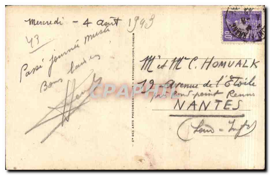 CPA La chaine des Puys Vaches Folklore Costume Attelage — Verso