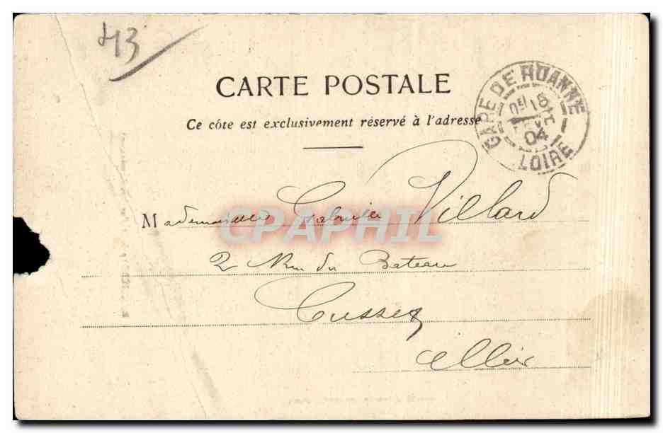 CPA La Rulliere pres St Forgeux Lespinasse — Verso