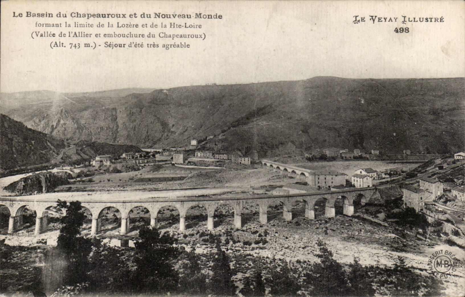 CPA Le bassin du Chapeauroux et du nouveau Monde formant la limite de la Lozere et de la Haute Loire 