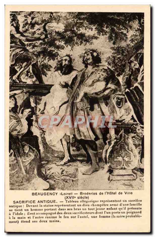 Sacrifice antique — Beaunecey (Loiret) — Broderies de l'Hôtel de Ville (XVIIe siècle)