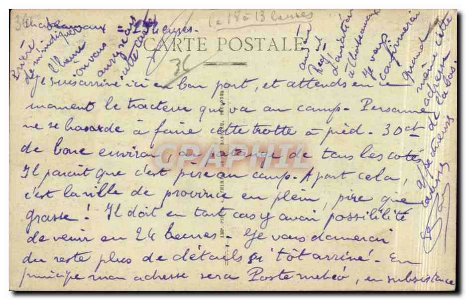 CPA Chateauroux Vue du faubourg St Christophe — Rückseite