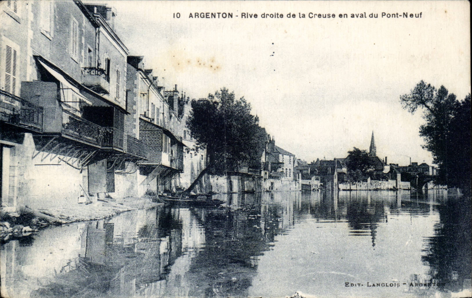 Argenton - Rechte Seite des Flusses Creuse unterhalb des Pont-Neuf — Édit. Langlois - Argenton