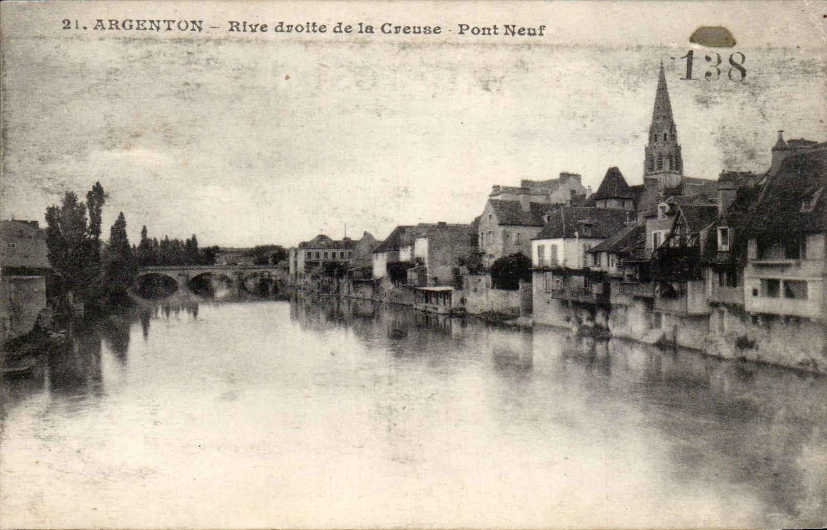CPA Argenton Rive droite de la creuse Pont neuf