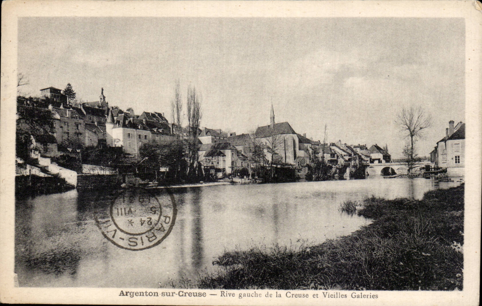 Argenton-sur-Creuse — Rive gauche de la Creuse et Vieilles Galeries — Gliché