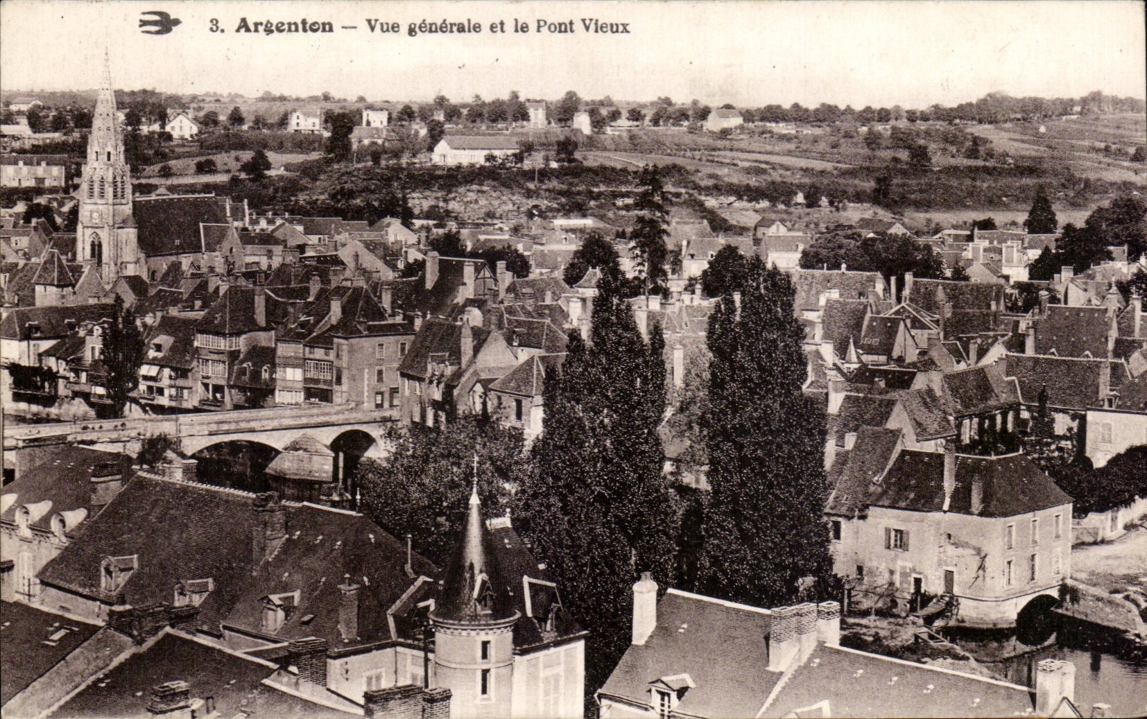 Argenton — Vue générale et le Pont Vieux — Éditeur non identifié, n° de série 3