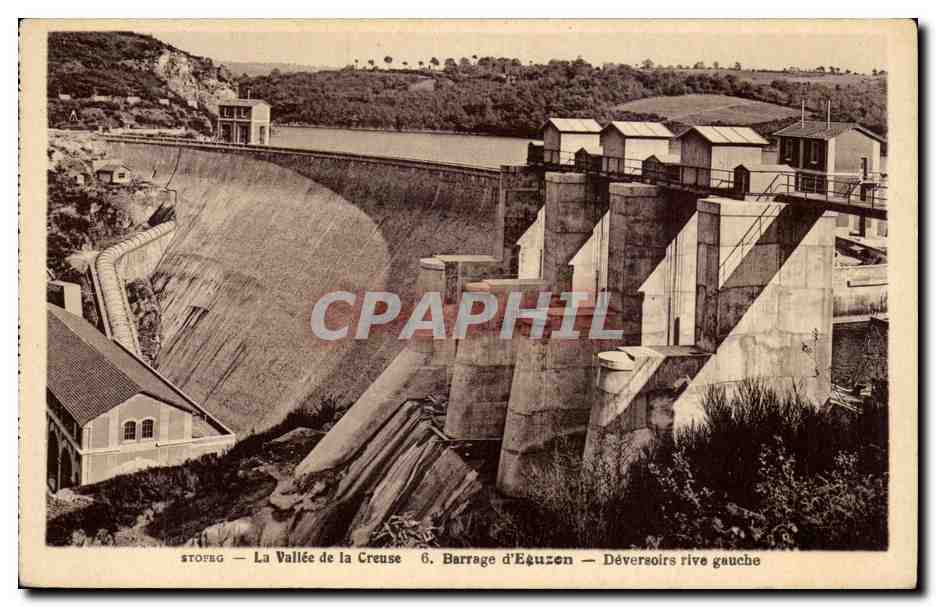La Vallée de la Creuse — 6. Barrage d'Éguuzon — Déversoirs rive gauche