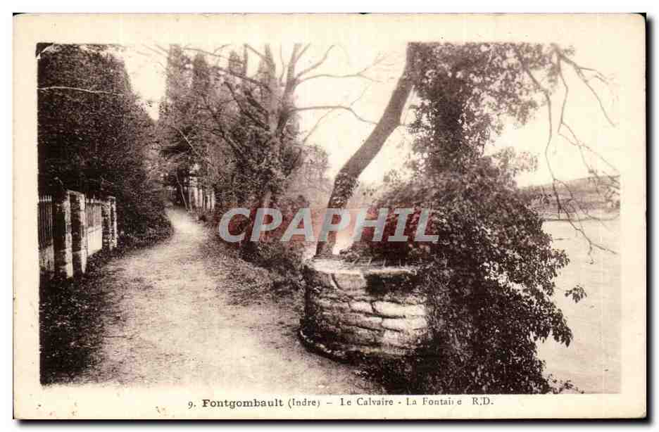 CPA Fontgombault Le calvaire La fontaine