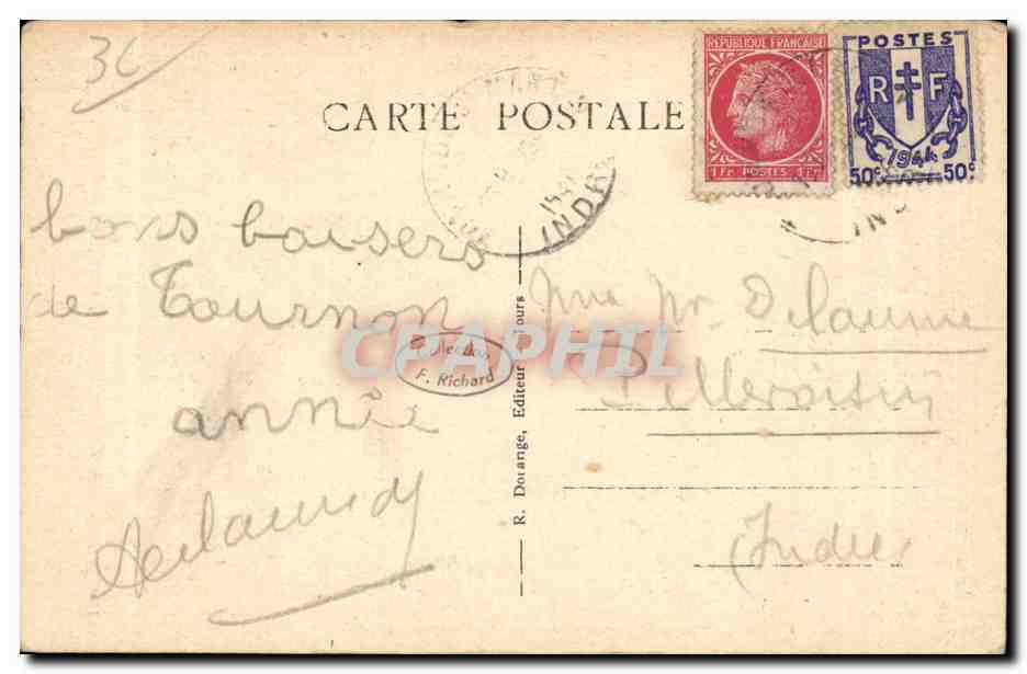 CPA Fontgombault Le calvaire La fontaine — Rückseite
