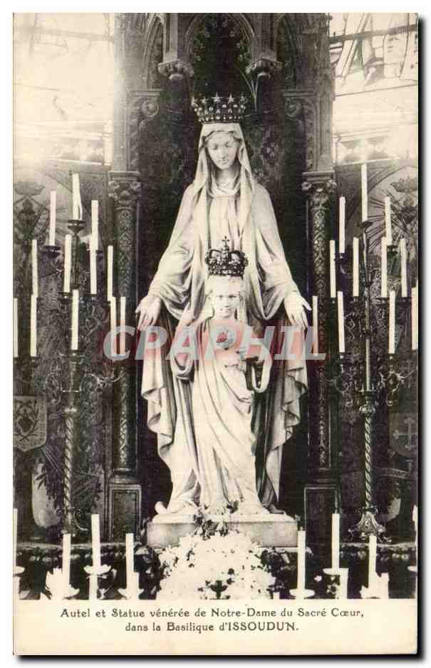 Statue vénérée de Notre-Dame du Sacré-Cœur — Basilique d'Issoudun — Phototype L. A. de Teaudun