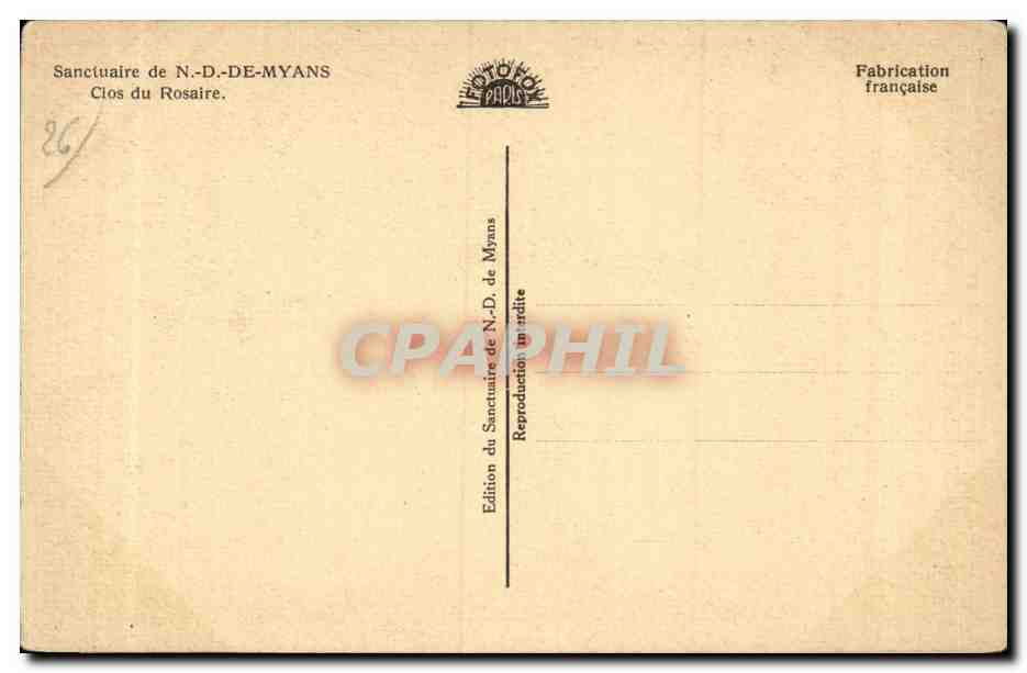 CPA Sanctuaire de ND de Myans Clos du rosaire — Back
