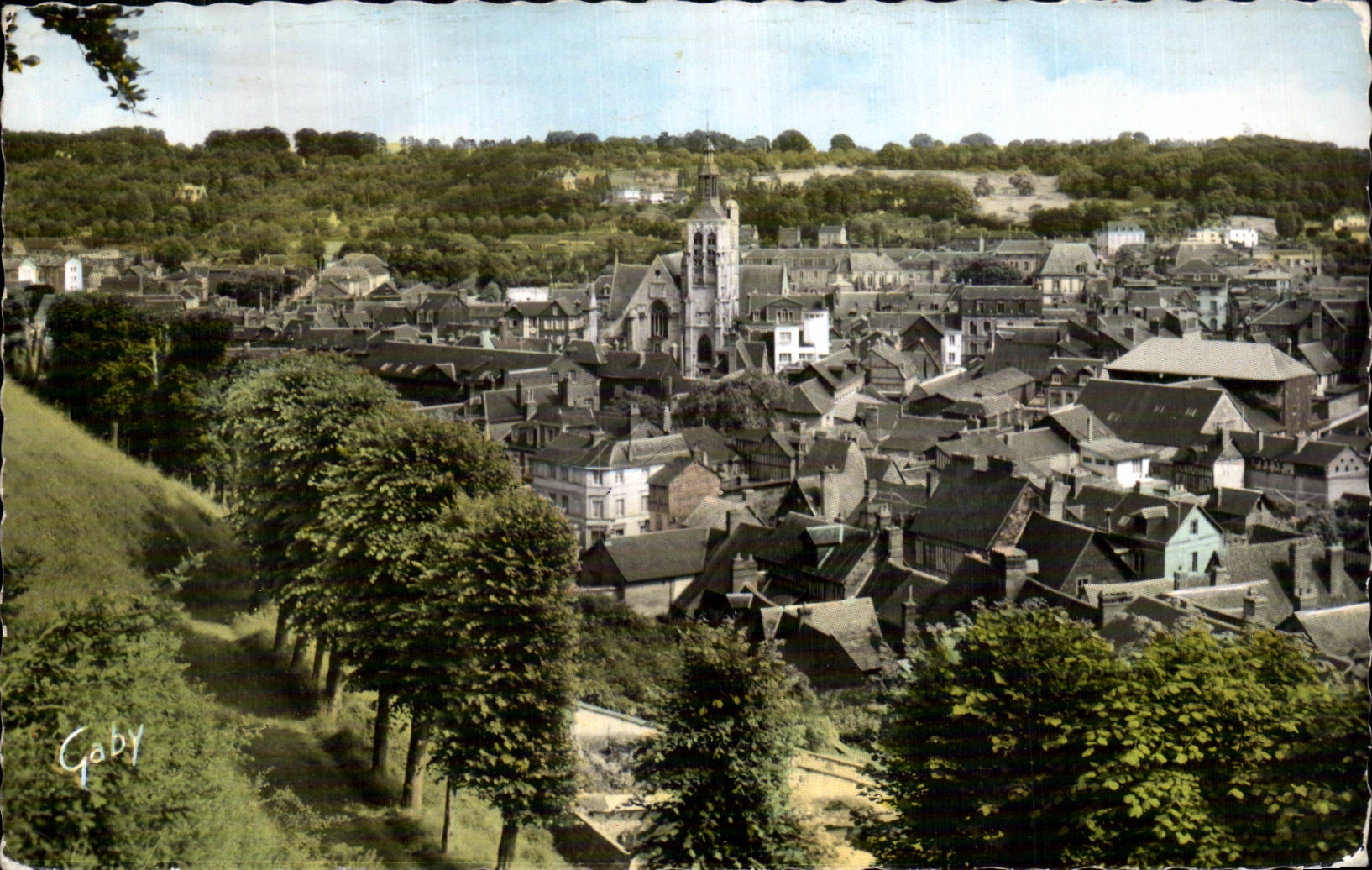 CPSM Bernay Vue generale prise des Monts