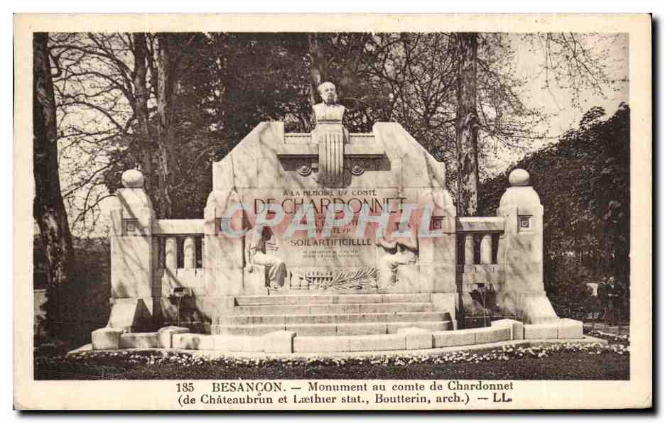 CPA Besancon les Bains Monument au comte de Chardonnet (de Chateaubrun et Laethier Boutterin)