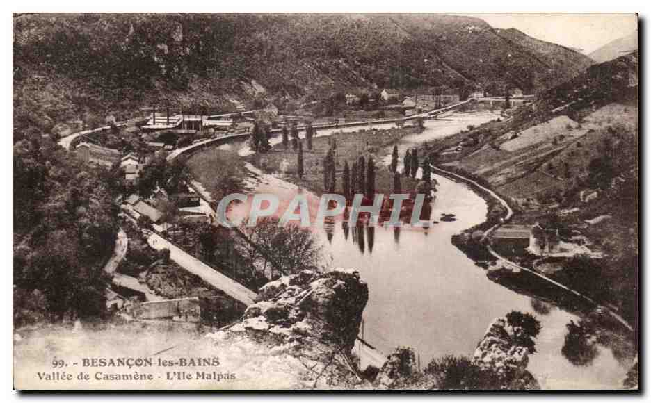 CPA Besancon Vallee de Casamene L'ile Malpas
