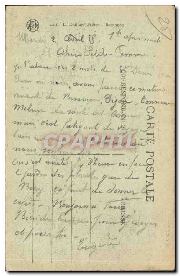 Besançon — Vue générale — Excursion en Franche-Comté, n°293 — Rückseite