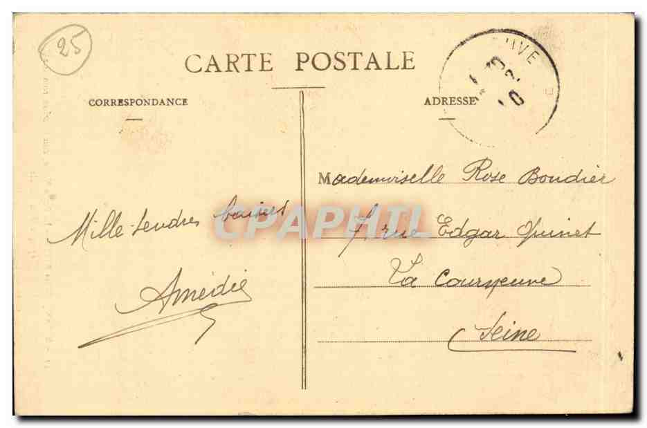 CPA Besancon La porte Noire construction romaine epoque Marc Aurele — Rückseite