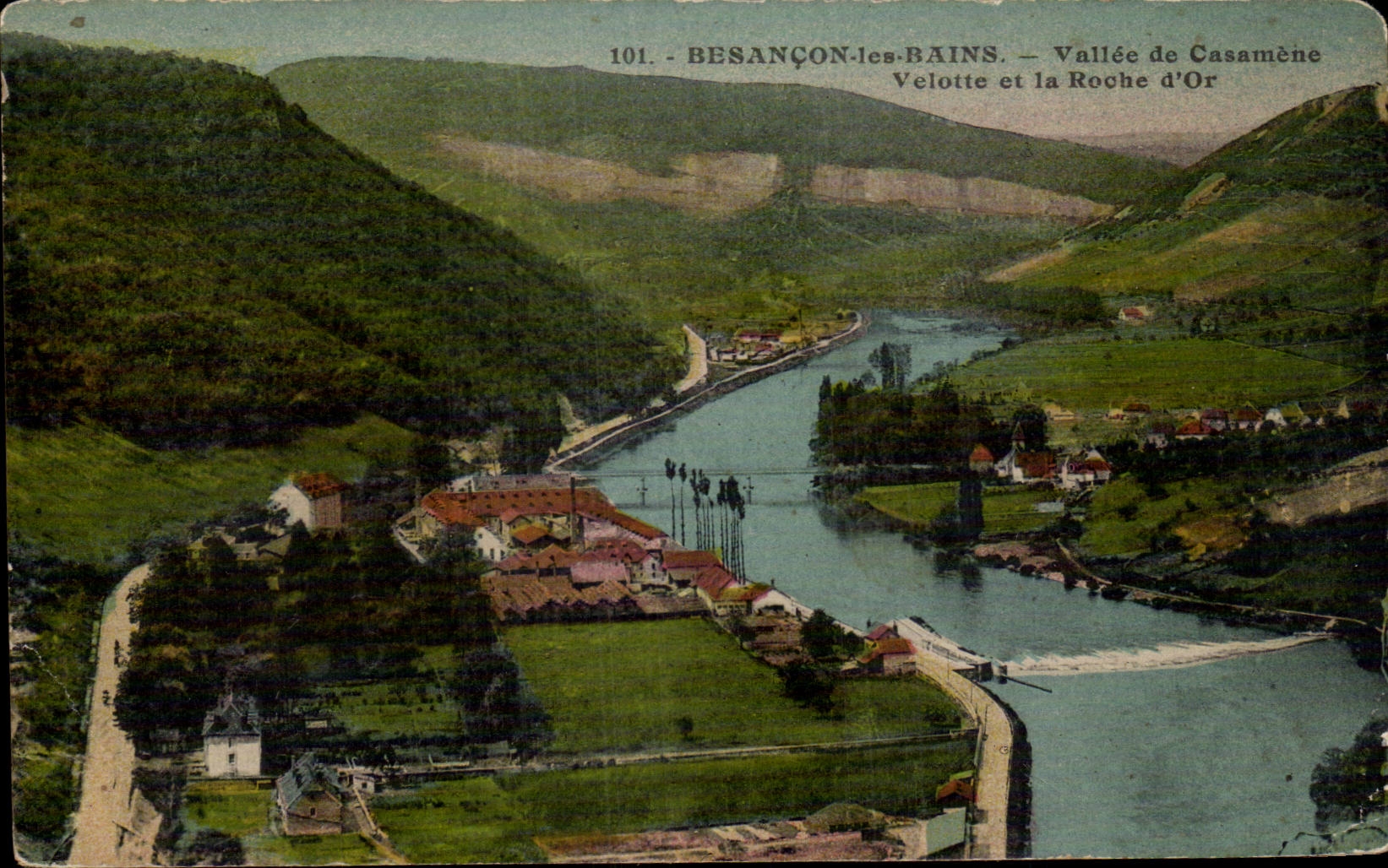 CPA Besancon Vallee de Cassamene Velotte et la roche d'or