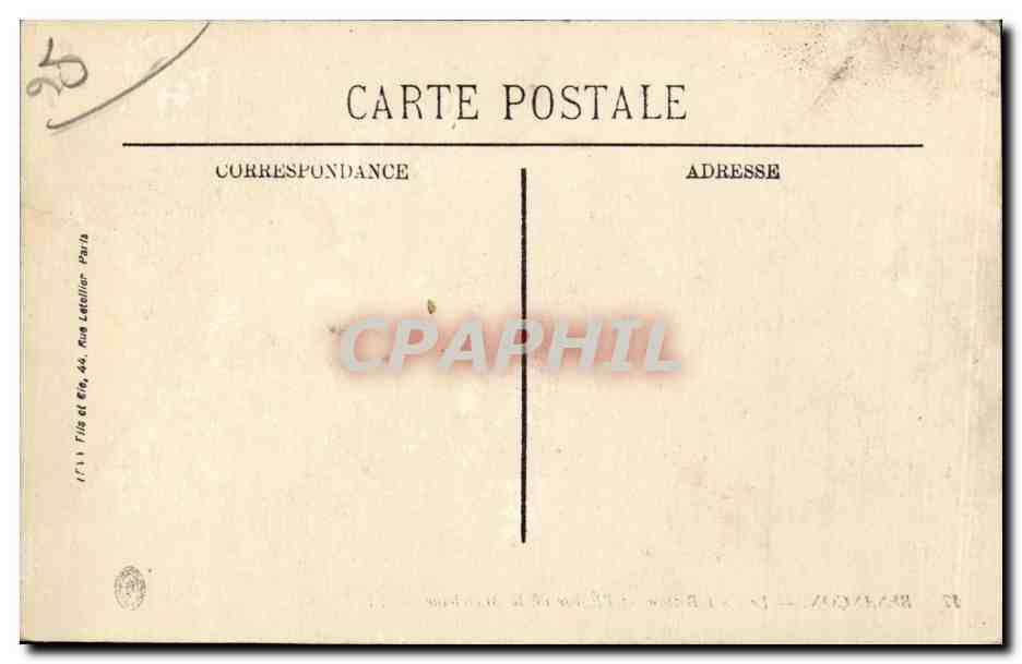 CPA Besancon les Bains Le pont battant et l'eglise de la Madeleine — Rückseite