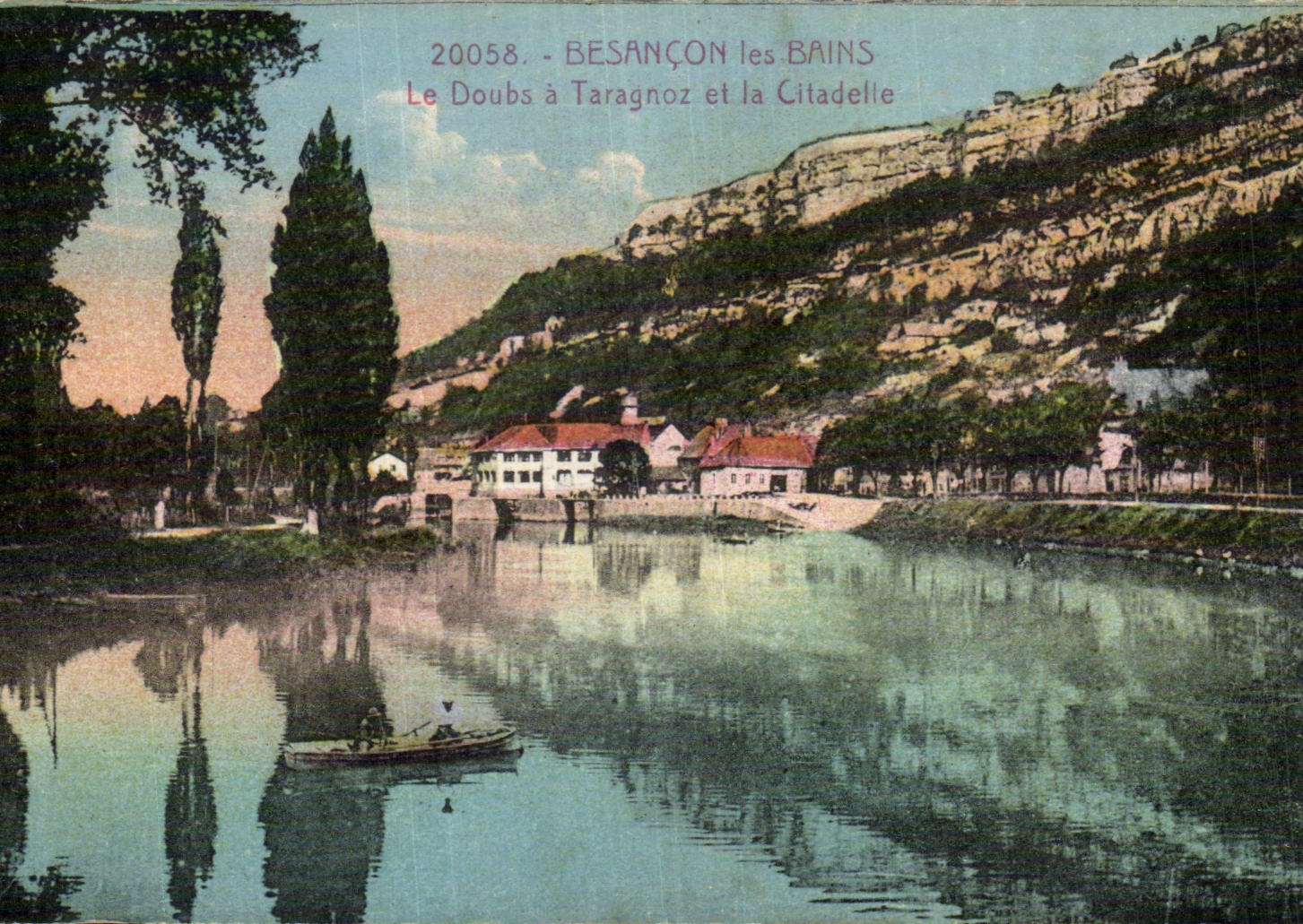 Besançon les Bains — Le Doubs à Taragnoz et la Citadelle — éditeur CPAPHIL, n° 20058