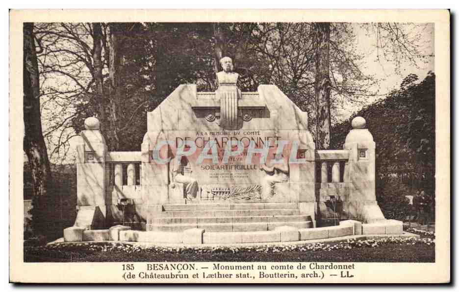 CPA Besancon les Bains Monument du comte de Chardonnet (de Chateaubrun et Laether)