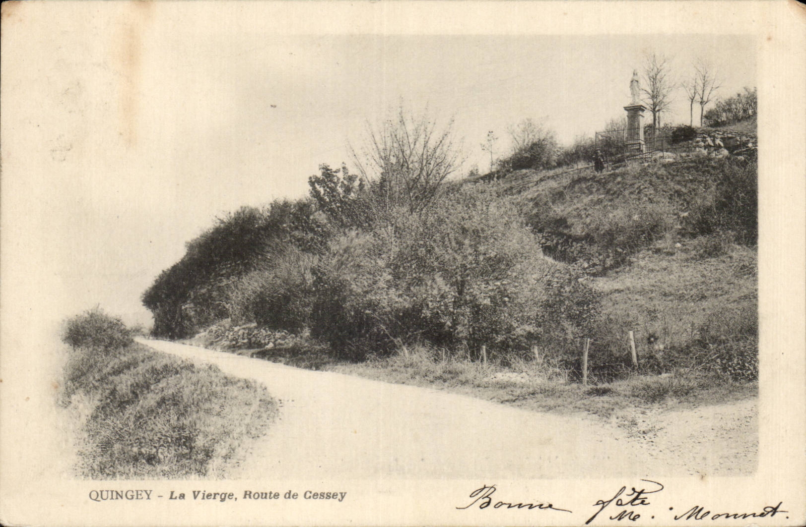 Quingey - La Vierge, Route de Cessey — éditeur Montout, n° 25