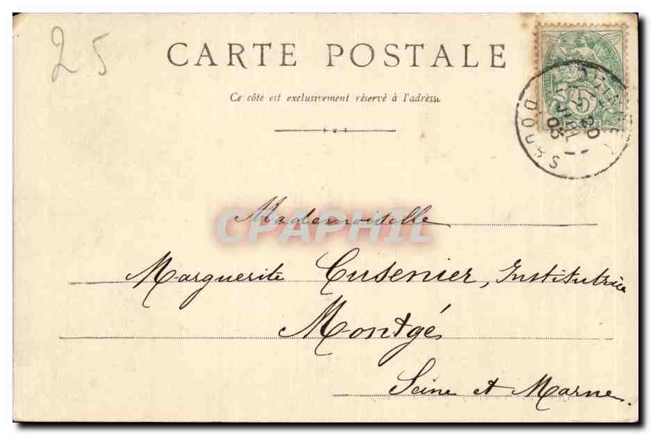 Quingey - La Vierge, Route de Cessey — éditeur Montout, n° 25 — Verso