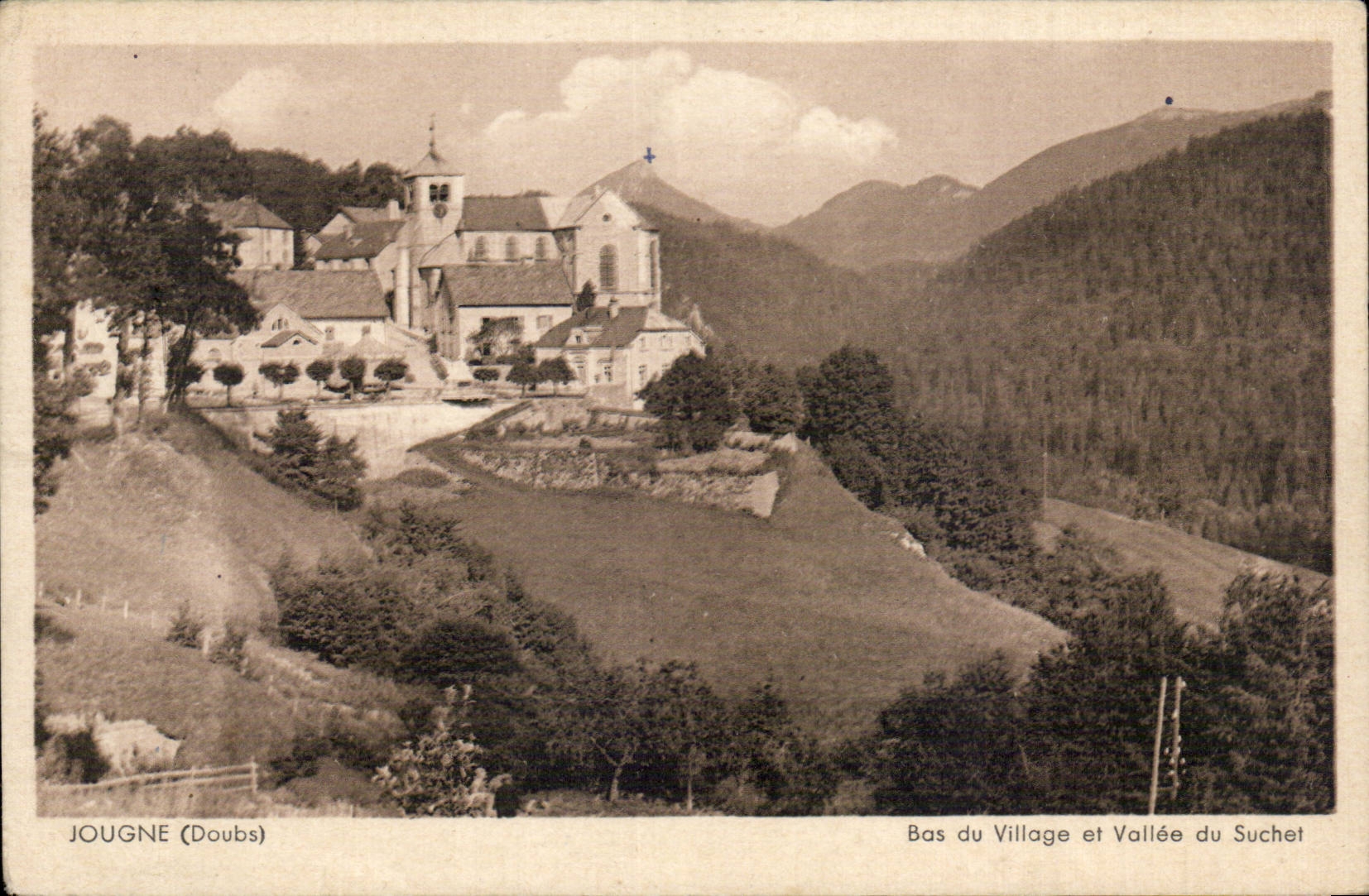 CPA Jougne Bas du village et vallee du Suchet