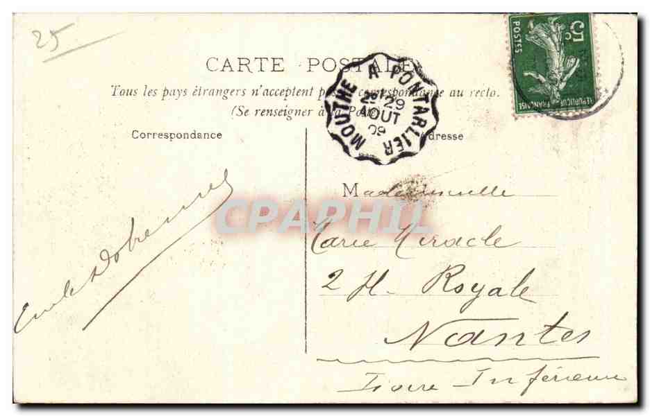 MOUTHE — Cascade de la Source du Doubs — Fature-Locca, Pontarlier — Verso