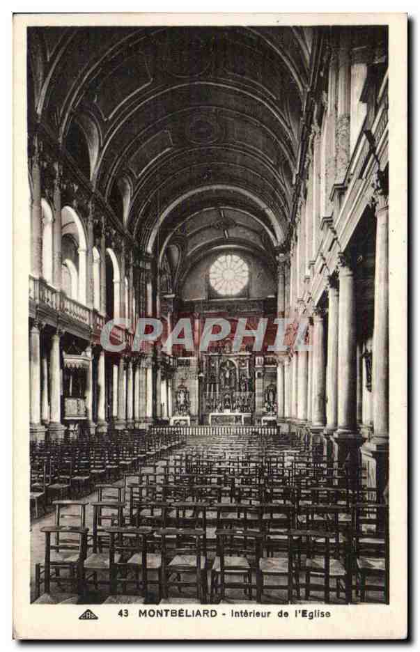 CPA Montbeliard Interieur de l'eglise