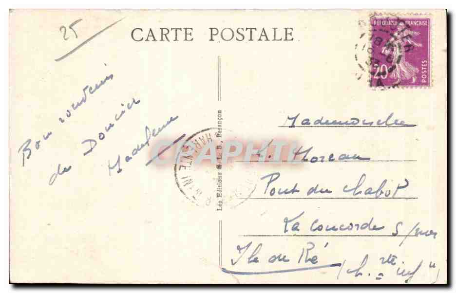 Lac de Chambly — Sites pittoresques de Franche-Comté — Éditions L. B. Rasançon — Reverso