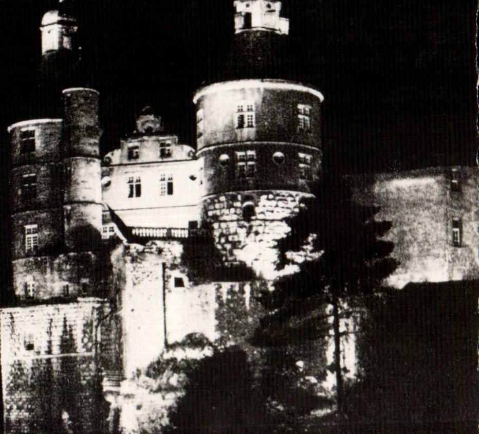 CPSM Montbeliard Le chateau illumine