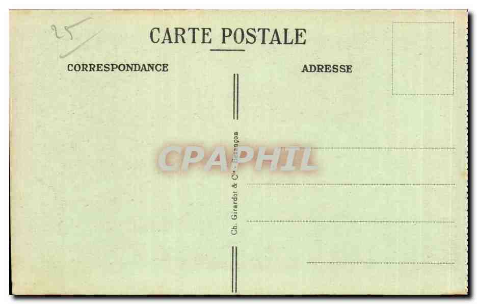 Frontière Franco-Suisse — Bassins du Doubs (Côté France) — L'Hôtel de France — Éditeur Girardot & Cie, n°834 — Verso