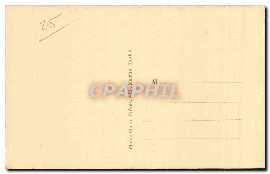 CPA Goumois Le pont et le rocher du singe — Verso