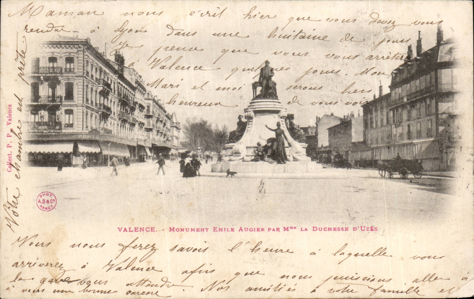 Valence - Monument Émile Augier par Mme la Duchesse d'Uzès
